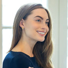 Model wears the Avignon Wicker Gold Stud earring_m donohue collection